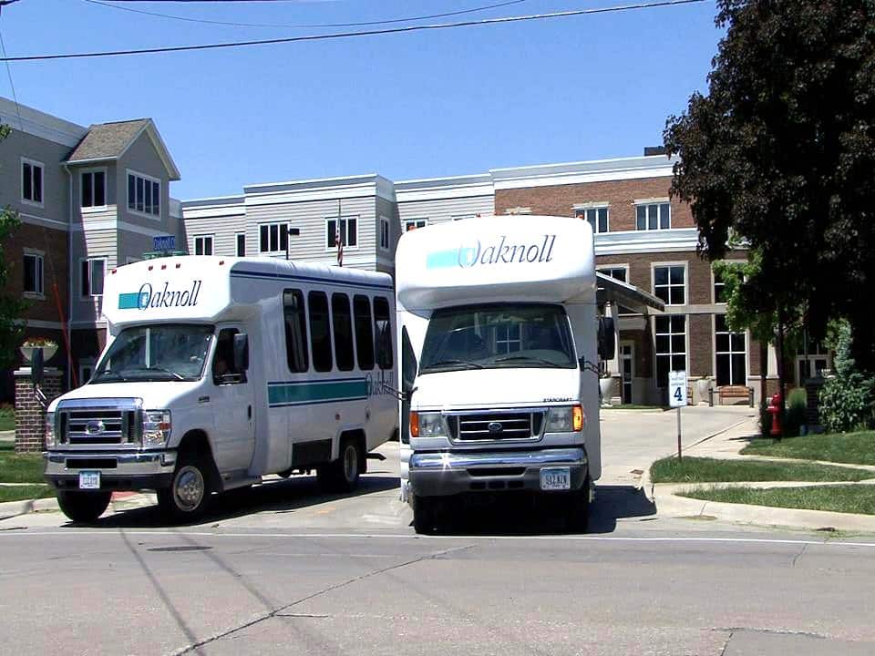 Oaknoll Bus at Front Entrance
